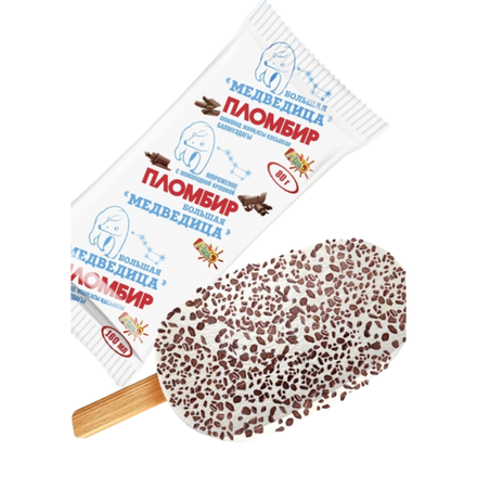 Мороженое Белый медведь Пломбир Шоколадная крошка 80 гр