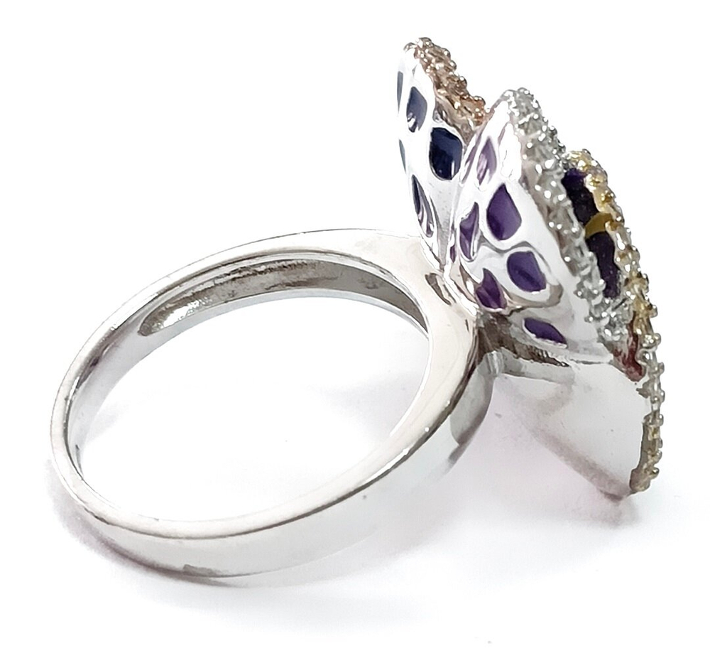 Ювелирное кольцо из серебра 925 пробы с эмалью