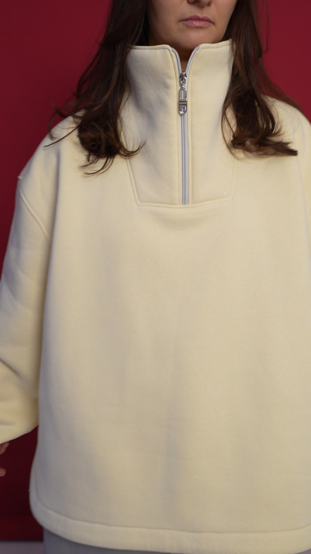 Свитшот "анорак"из футера с начесом