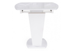 Стол стеклянный Woodville Петир 120(160)х80 ультра белый, белый, камень белый, ножки белые