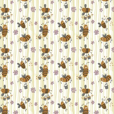 мультяшные пчелки собирают мед