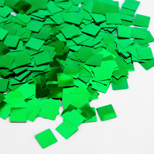 Конфетти 1 см квадрат зеленый, фольга, 50 гр ВВ