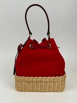 Сумка Prada Bucket Bag in Wicker and Canvas