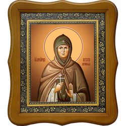 Августа Защук, преподобномученица, схимонахиня. Икона на холсте. В киоте 15 х 18 см.