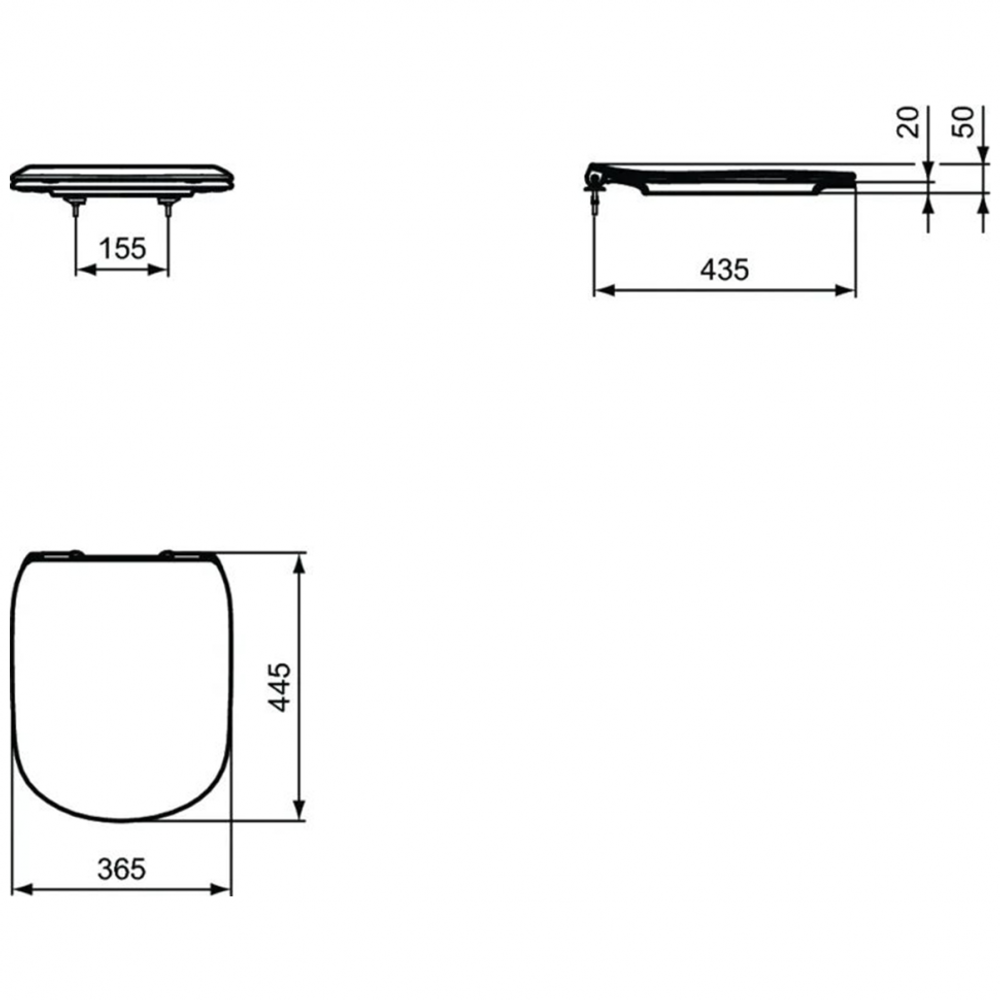 Тонкое сидение и крышка для унитазов Ideal Standard TESI  T352801