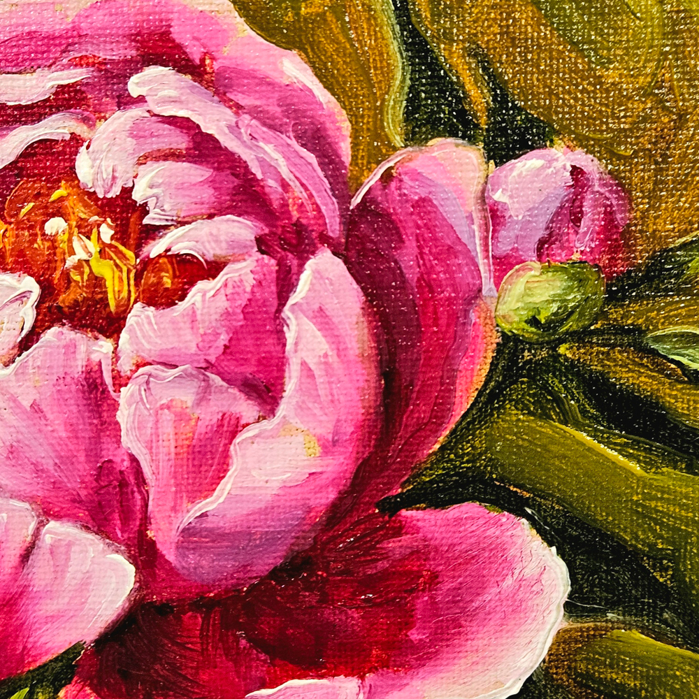 Картина "Пион" 15х20