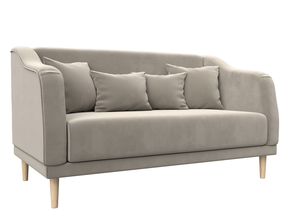 Диван кухонный прямой Киото, Бежевый, Микровельвет, 113077