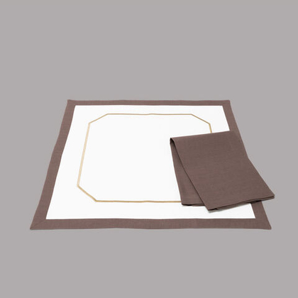 Набор плейсматов Simposium Embroidery Ivory/Dark Brown (45 x 45 см)