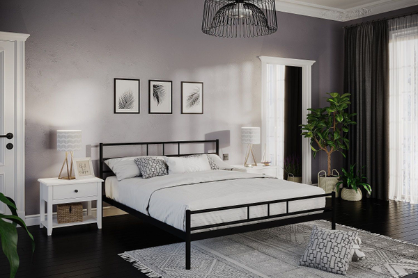 Грейс кровать металлическая ЦВЕТА : ЧЕРНЫЙ, БЕЛЫЙ, СЕРЫЙ