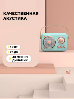 Детская караоке колонка, блютуз станция с микрофоном