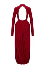 Платье с буфами и открытой спиной