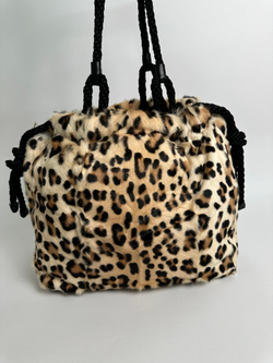 Сумка Miu Miu brown leopard fur tote bag black beige