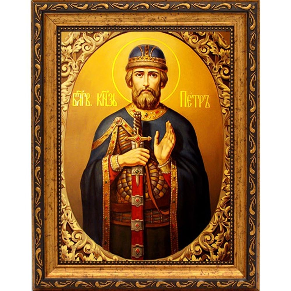 Петр Муромский Преподобный Князь. Икона на холсте.