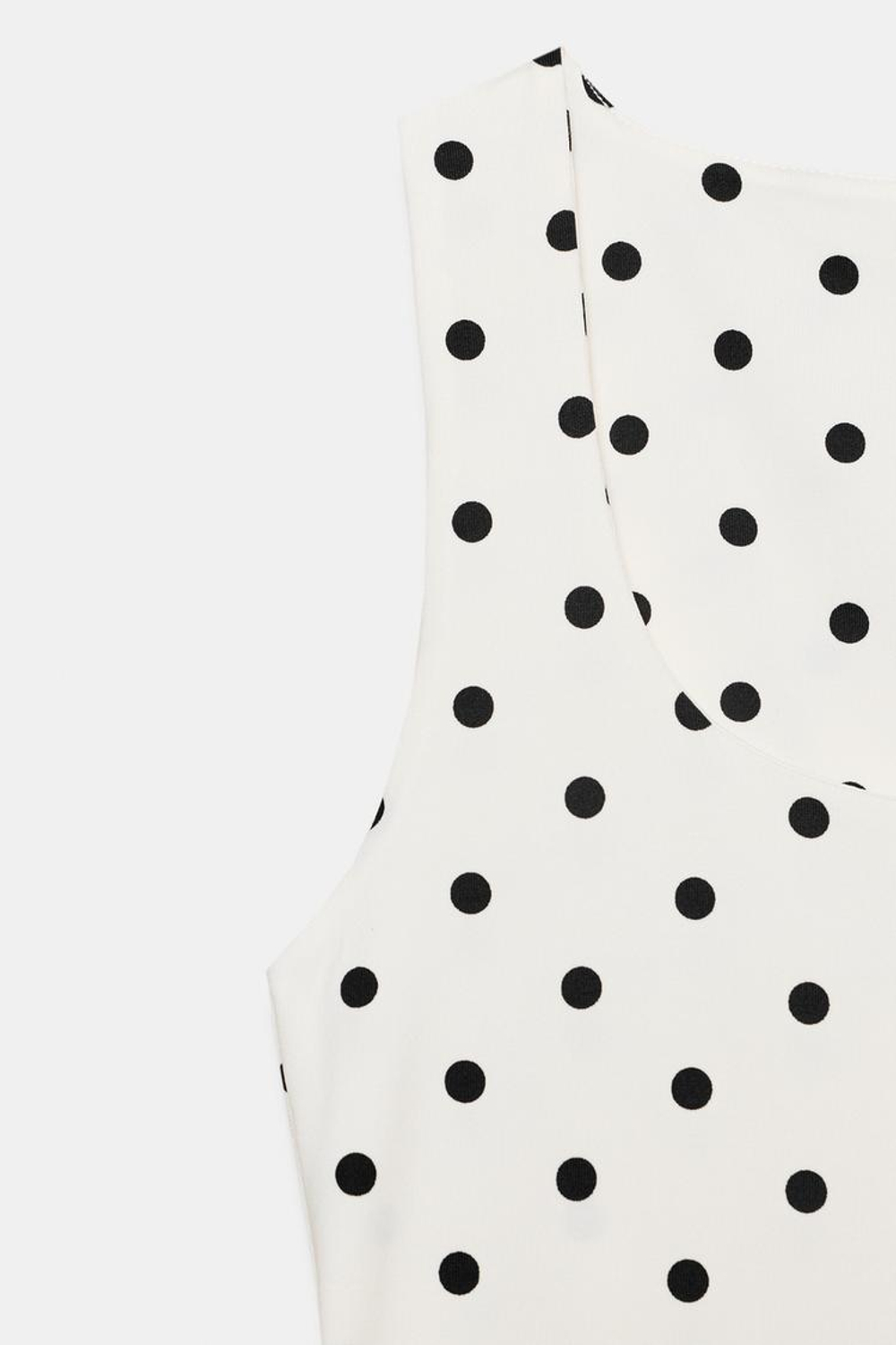 ZARA ТОП ИЗ ПОЛИАМИДА С ШИРОКИМИ БРЕТЕЛЯМИ, ЭКРЮ/ЧЕРНЫЙ