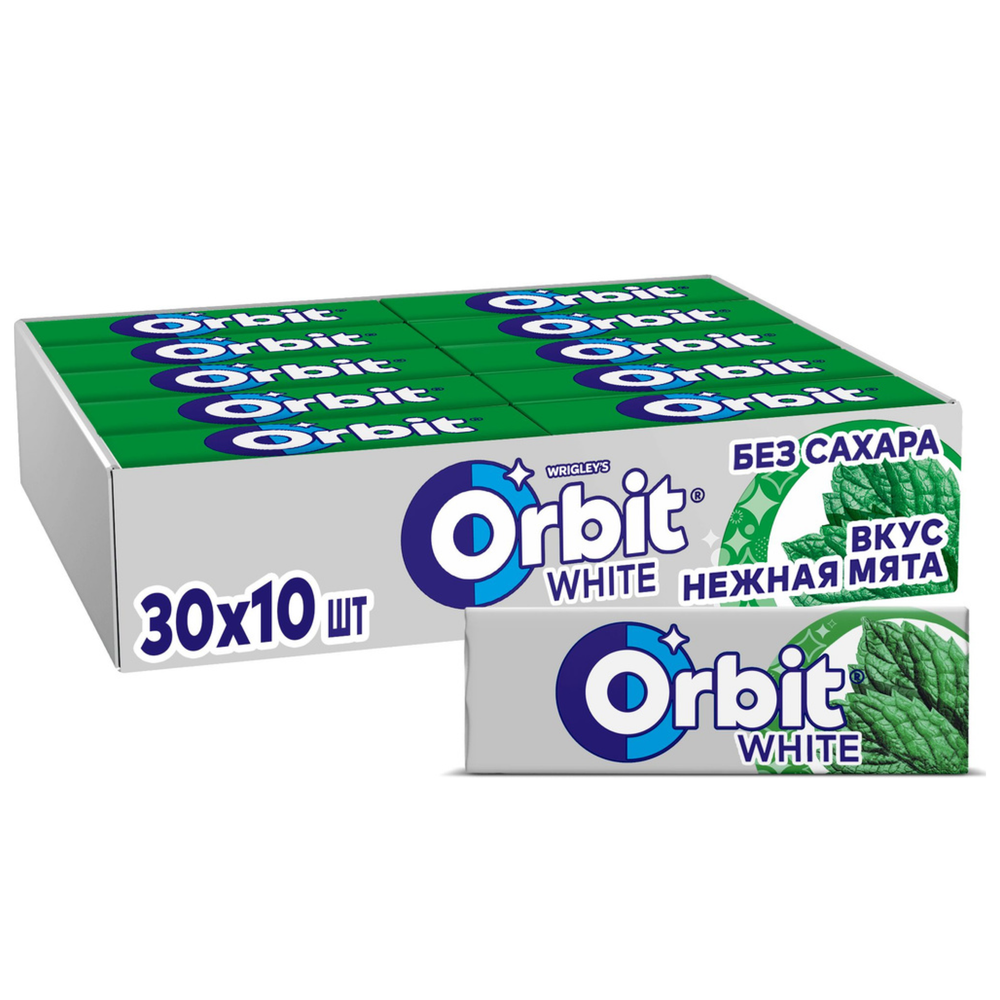 Жевательная резинка Orbit вкус нежная мята без сахара, 13 г х 30 шт