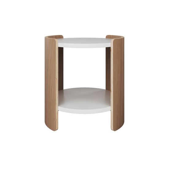 Столик Lagom D 43 см высота 45 см (белый, натуральный дуб)