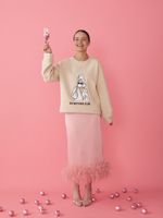 ЮБКА САТИНОВАЯ С ПЕРЬЯМИ PINK