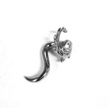 Серьга сталь с камнем