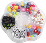 Набор для создания украшений-бусины Alingar, 80х80х12 мм, "Смайл", 6 видов бусин, 1х1,1 м леска, пластик. пенал