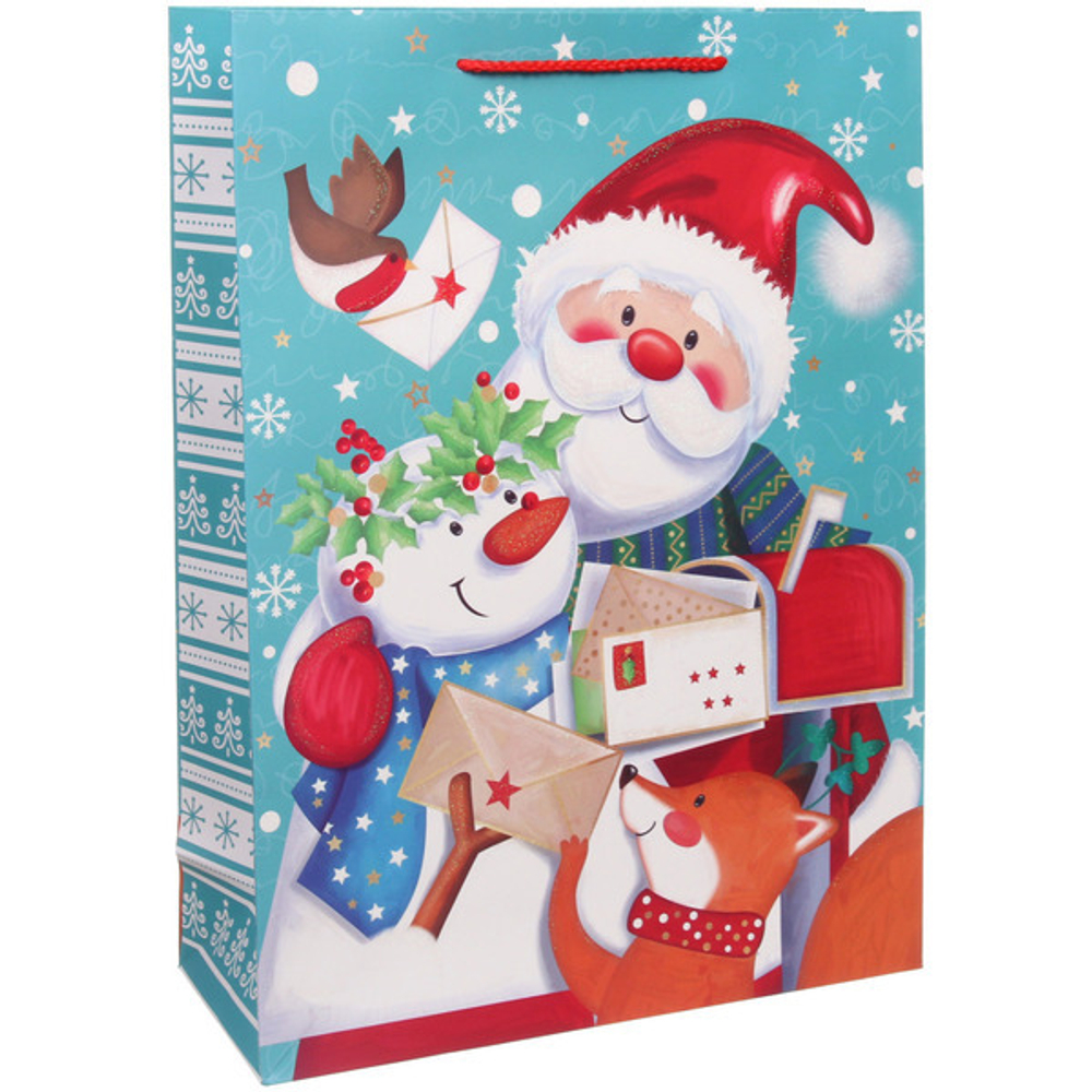 Пакет подарочный «Веселый Дедушка Мороз» 31*42*12 см, микс