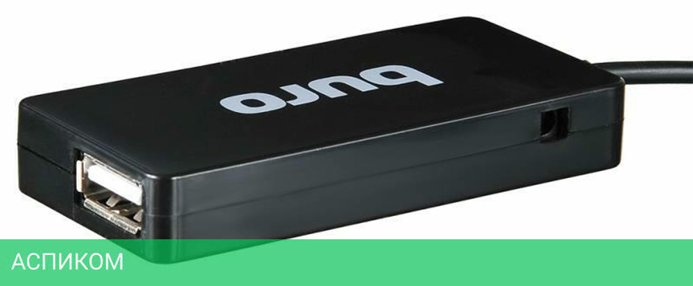USB-хаб Buro BU-HUB4-U2.0-Slim черный