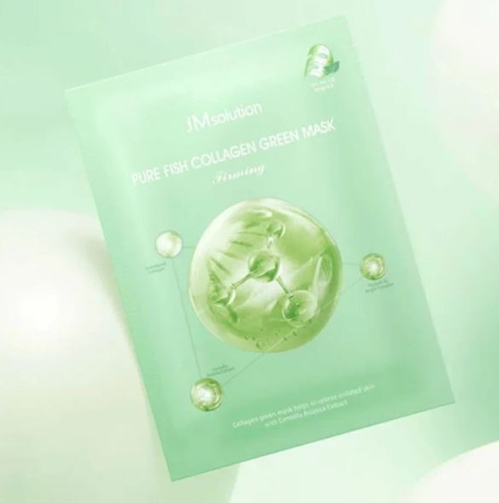 JMsolution Успокаивающая маска с коллагеном Pure Fish Collagen Green Mask Firming