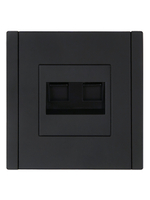 FORTE&PIANO Розетка двойная RJ11+RJ45 кат.5E FP135 черный IEK