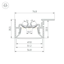 Профиль FOLED-50-CEIL-SIDE-2000 (Arlight, Алюминий) 035770