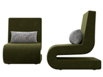 Кресло Волна (2 шт.), Зеленый/Серый, Микровельвет\Велюр, 115671
