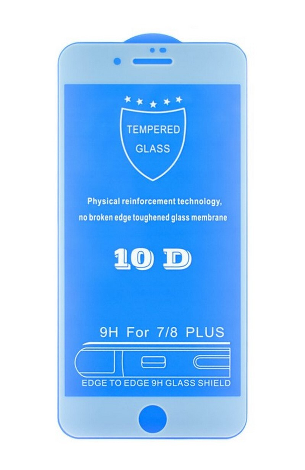 Защитное стекло iPhone 6 Plus (белый) 9D тех.упаковка