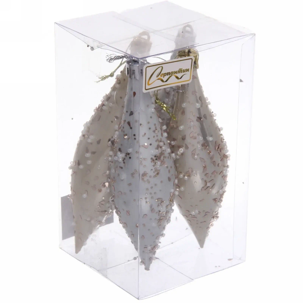 Набор украшений SHINE «Shining icicles» 14,5х4 см (4 шт.), light champagne/silver