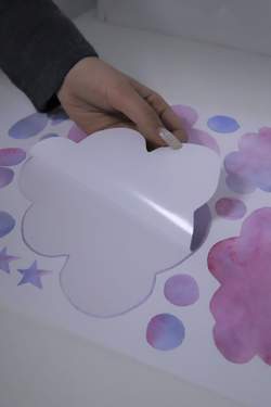 Интерьерные детские наклейки в комнату, акварельные облака