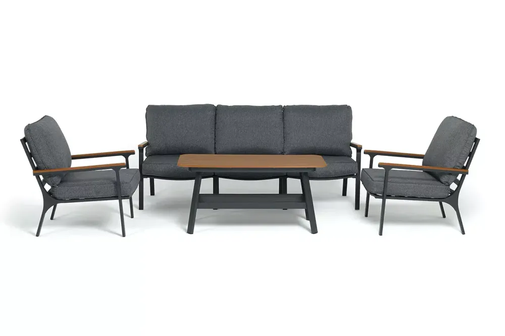 "Крокус" лаунж-зона 5-местная из алюминия, цвет темно-серый