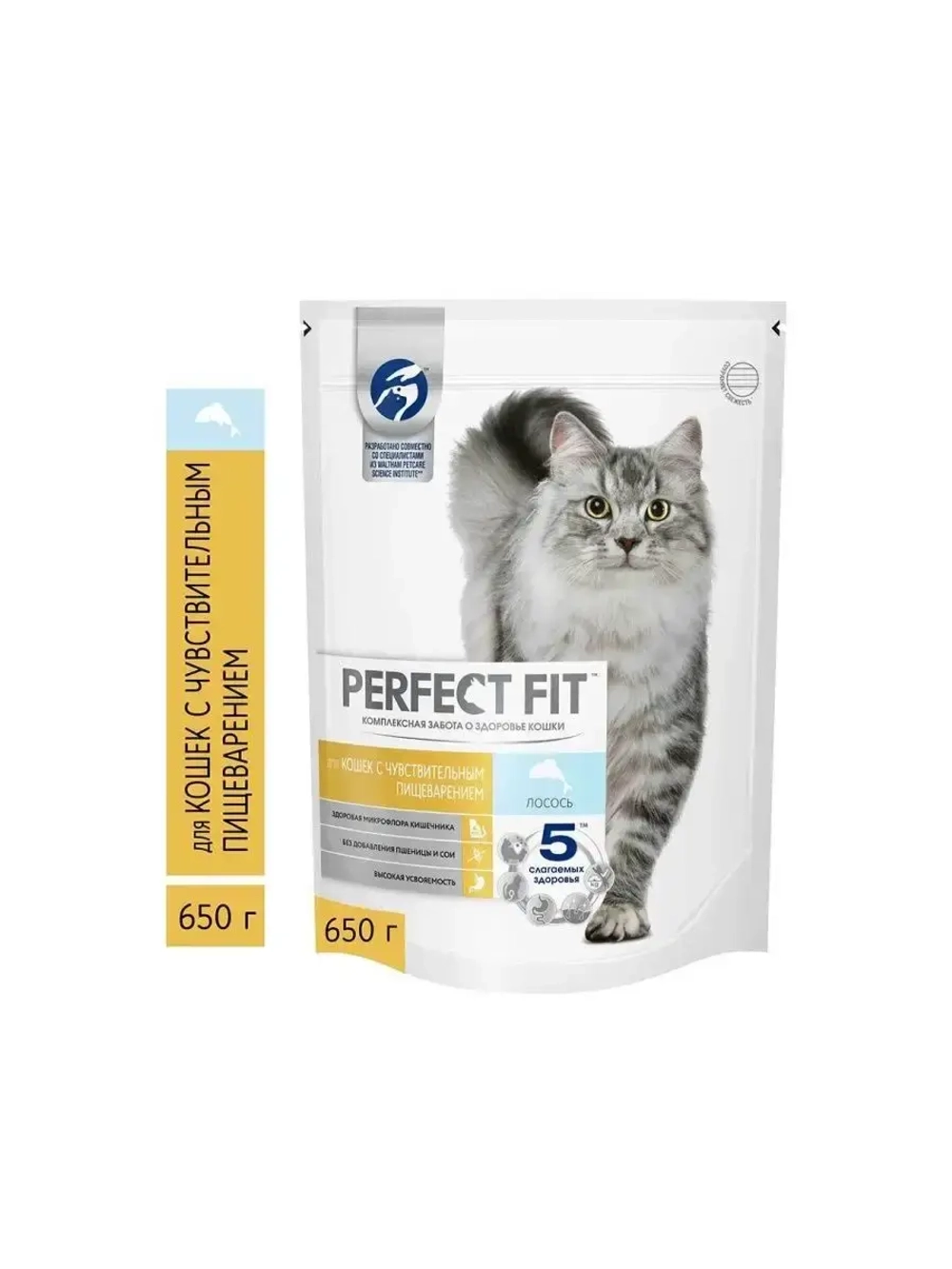 Perfect Fit Сухой корм для кошек ЧП лосось 650 г