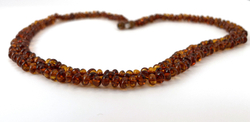 Бусы из цельного натурального янтаря "Коса", 50 см