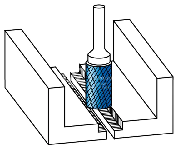 Борфреза твердосплавная Karnasch форма B, 6х18х6х50 мм, насечка HP-6, покрытие Blue-Tec, арт. 11.5014-050