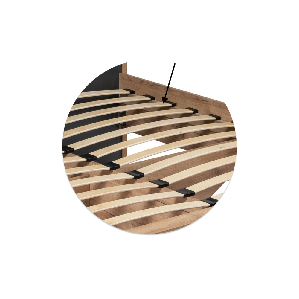 Кровать Woodville Тхан 180х200 дуб крафт золотой, антрацит