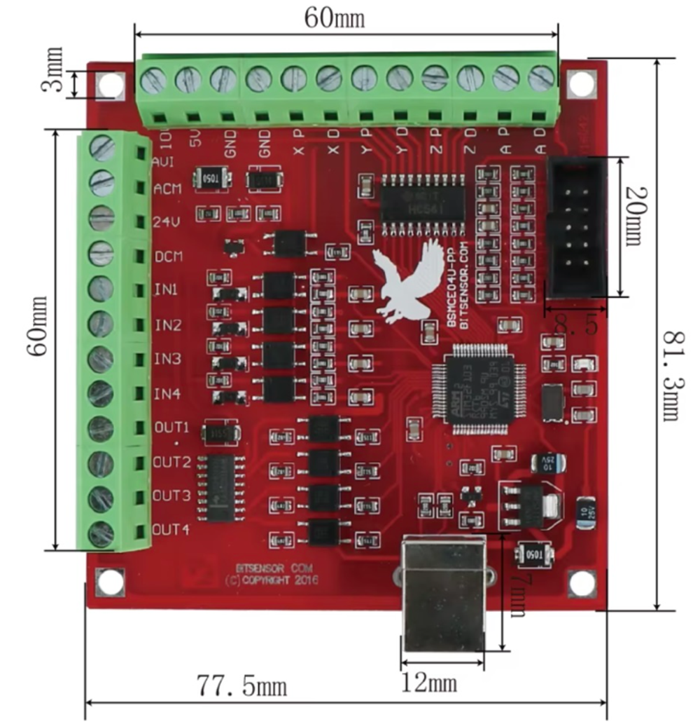 CNC MACH3 USB контроллер ЧПУ 4 оси