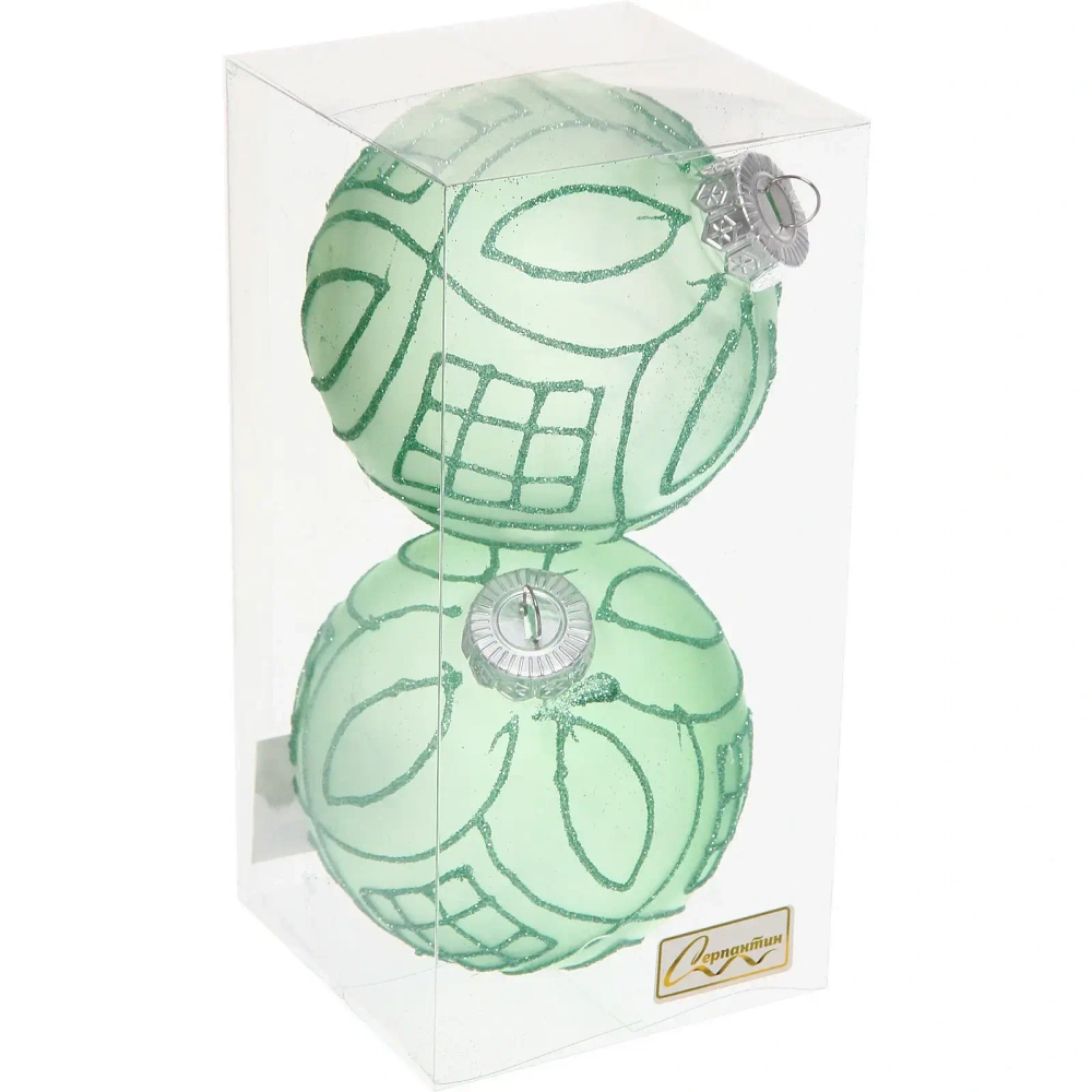 Набор шаров «Загадка» 10 см (в наборе 2 шт), Нежно-зеленый