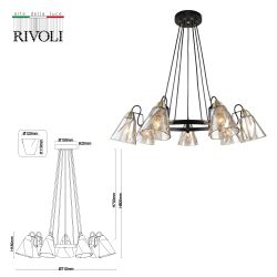 Люстра Rivoli Cathy 5106-307 7 х Е14 40 Вт лофт - кантри | Rivoli