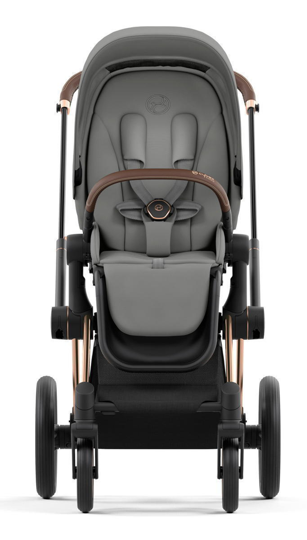 Коляска 3 в 1 Cybex Priam IV Rosegold complete и автокресло Aton B2 i-Size Dynamic Red Mirage Grey