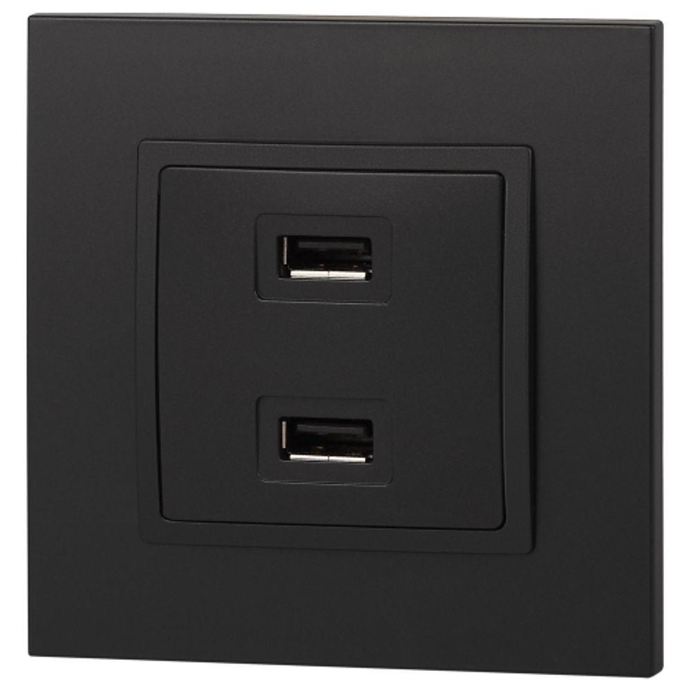 14-4110-05 ЭРА Устройство зарядное USB, 230В/5В-2100мА, IP20, Эра Elegance, антрацит | Эра Elegance