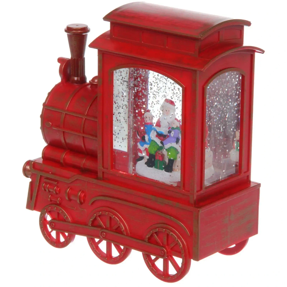 Сувенир с подсветкой «Паровозик новогодний» 16*6.5*17 см, цвет микс (питание от USB и батареек)