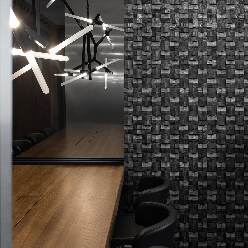 Деревянная мозаика для стен Wood Mosaic Домчик эбен