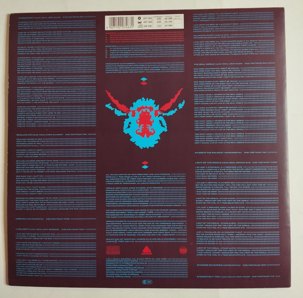 Винтажная виниловая пластинка LP The Alan Parsons Project Stereotomy (Germany 1985)