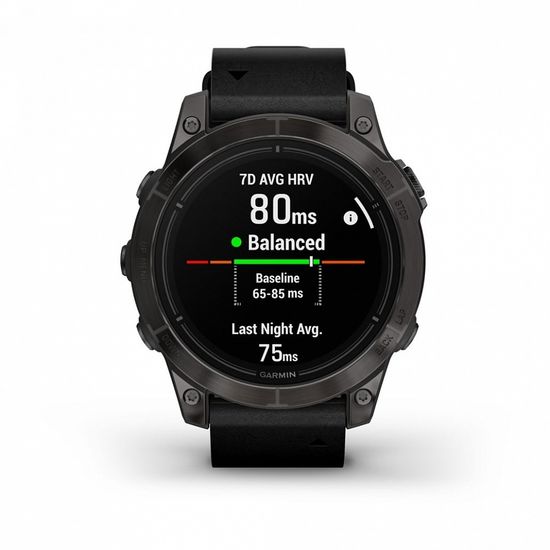 Умные часы Garmin Epix Pro (Gen 2) Sapphire Edition 47 мм, титановый, угольно-серый DLC, черный кожаный ремешок