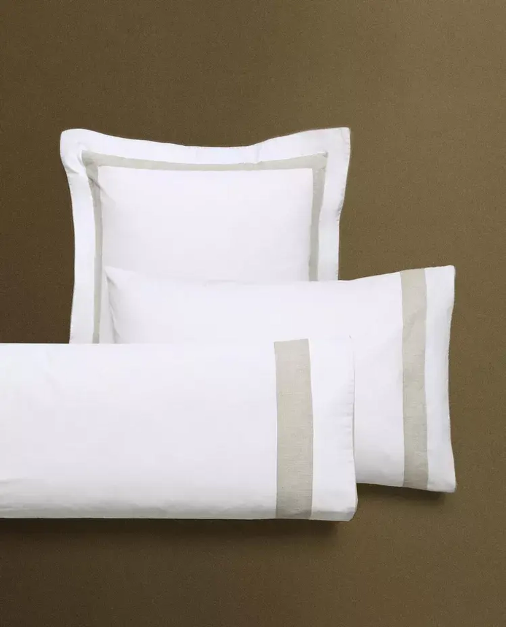 ZARA HOME НАВОЛОЧКА ИЗ ХЛОПКА С КАЙМОЙ, БЕЛЫЙ