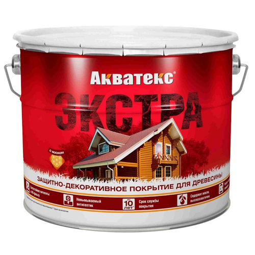 Пропитка по дереву Антисептик АКВАТЕКС Экстра рябина   9л (Рогнеда)