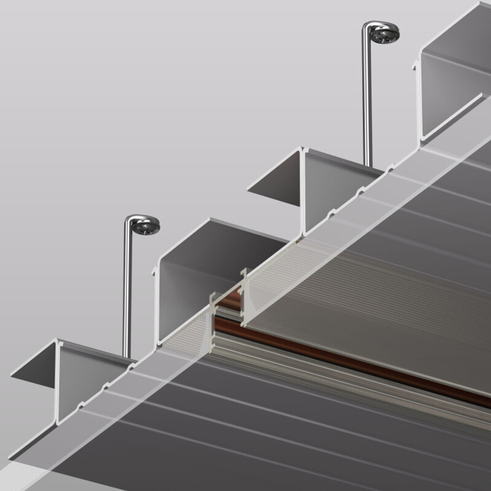 Трек SHINE HIDE для ГКЛ 12,5мм, 2м, 48В DC, IP20, цвет темный никель, алюминий