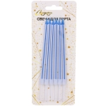 Свечи в торт «Праздничное настроение» 6 шт. 10,5 см, синий